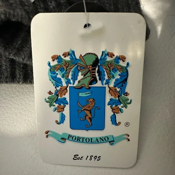 NEW Women’s Portolano cashmere slouch beanie hat grey - Picture 7 of 10